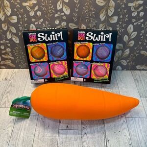 TWO Teenie NeeDoh Swirl 4 packs AND ONE Squeezy Carrot NEW